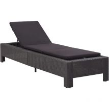 Transat avec coussin Noir Résine tressée