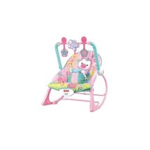 Transat Balancelle pour Bébé,Harnais de Sécurité 3 Points,Cadre Métallique avec Pieds Antidérapants,À partir de la Naissance - Pingouin Rose