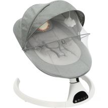 Transat Balancelle,Transat Bebe électrique pour Enfants Jusqu'à 12 kg Poids avec Bouton Tactile et Contrôle à Distance,5-Réglages de Swing et Temps