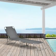 Casa.pro - Transat Carcao inclinable gris foncé [ ]