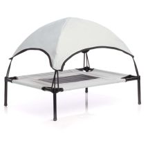 Wiltec - Transat Chien Gris 60x45x16cm 15kg max Lit Relaxant surélevé Animal domestique protection soleil s