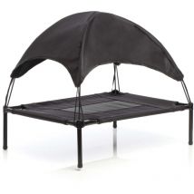 Transat Chien Noir 91x76x16cm 35kg max Lit Relaxant surélevé Animal domestique protection soleil l