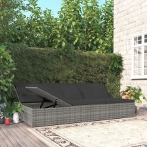 Vidaxl - Transat convertible avec coussin Résine tressée Gris foncé