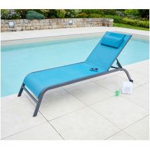 Ozalide - gozo - Transat de jardin - Acier - Bleu Canard