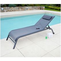 Ozalide - gozo - Transat de jardin - Acier - Gris Anthracite