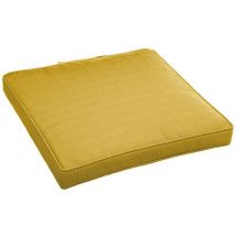 Galette de chaise à scratch Korai jaune moutarde 40x40x4cm en polyester - Hespéride