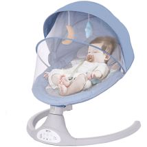 Maerex - Transat Électrique Balancelle Bébé Chaise Haute 5 Vitesses Bluetooth Musique Couleur Bleu