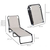 Transat inclinable pliable chiara crème