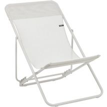 Lafuma Mobilier - Transat Jardin Pliable - Chilienne Multi-positions - Largeur 58cm - Maxi Transat - Batyline Iso - Beige Seigle