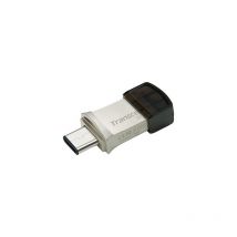 Transcend - JetFlash 890 - 128 Go - usb Type-A / usb Type-C - 3.2 Gen 1 (3.1 Gen 1) - Sans capuchon - 3 g - Noir - Argent (TS128GJF890S)