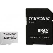 Transcend - microSDHC 300S 32GB - 32 Go - MicroSDHC - Classe 10 - nand - 95 Mo/s - 45 Mo/s (TS32GUSD300S-A)