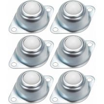 6 Pièces Transfert à Billes roulettes pour Meubles roulettes Transfert à Rouleaux Unités de Transfert à Billes Fer Galvanisé avec Boules en Nylon