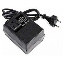 Trimec - Transformateur 220V à 110V, 200W, avec prise européenne, pour une tension réduite.