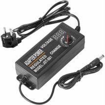 Transformateur d'Éclairage Ajustable DC3-12V 5A 60W avec Adaptateur de Commutation - Pour Bande led AC100V-240V