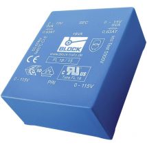 Block - fl 18/12 Transformateur pour circuits imprimés 2 x 115 v 2 x 12 v/ac 18 va 750 mA
