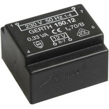 Gerth - PT150601 Transformateur pour circuits imprimés 1 x 230 v 1 x 6 v/ac 0.35 va 58 mA