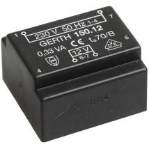 Gerth - PT151501 Transformateur pour circuits imprimés 1 x 230 v 1 x 15 v/ac 0.35 va 23 mA