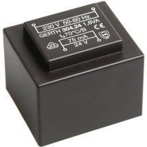 Gerth Pt303602 Transformateur Pour Circuits Imprimés 1 X 230 V 2 X 18 V/ac 1.80 Va 50 Ma V056691