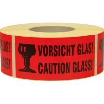 Strecken - Hinweis Etiketten Vorsicht Glas strecke