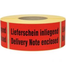 Transpak - tiquettes d'information bon de livraison joint l. 145 mm, l. 70 mm rouge