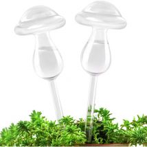 Aiperq - Transparent Automatic Watering System Spherical Plant Waterer, 2 Mushrooms