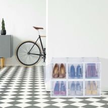 Transparent Shoe Storage Boxes For High Heels Set Of 6