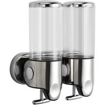 Rnemitery - transparente) 500ML x 2 Distributeur de Savon Mural, Distributeur de Savon à Mains à Double Tête Distributeur Liquide Gel Douche Shampoo