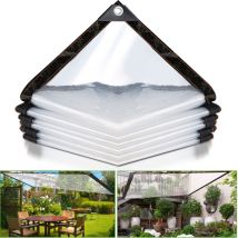 Swanew - Transparente Plane wasserdicht, Verschiedene Größen, Abdeckplane mit Ösen für den Garten, frostsicher, regenfest, pe - 300 × 500 cm