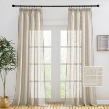 Alovez - Transparente Vorhänge für das Wohnzimmer – halbtransparente Vorhänge und Gardinen mit gerafftem Rand, weiche Textur