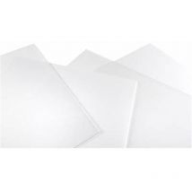 Platte aus transparentem, starrem synthetischem Polystyrol, 50 x 50 cm, mit einer Dicke von 2 mm.