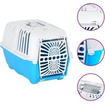 Transporteur pour animaux de compagnie blanc et bleu pp