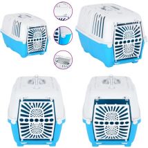 Transporteur pour animaux de compagnie blanc et bleu PP - cage de transport pour animaux de compagnie - cages de transport pour animaux de compagnie