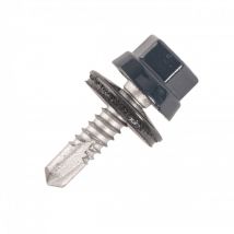 Trapezblechschraube Scell-it Plage métal zed - Ø6.3 x 25 mm - TH12 - Weiß RAL9010 - Packung mit 100 Stück - ZTZR-63025-9010