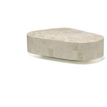 Trapezio – Couchtisch (100 x 52 x 28 h) aus beigem Fossilstein