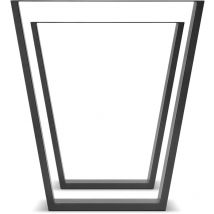 TRAPEZOID - Set di 2 piedi per tavolo in acciaio polverizzato con forma trapezoidale. Colore nero. Altezza da terra 71cm