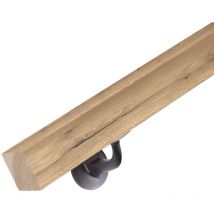 Ringhiera per scale in legno - ringhiera tonda ø 38 mm - mogano - 270 cm - estremità tonde - Handystairs