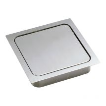 Trappe carrée de poubelle pour plan de travail - Amortisseur : Avec - Décor : Inox brossé - Encastrement : 147 x 147 mm - Fixation : a encastrer