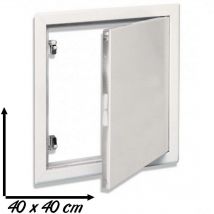Trappe de visite SEMIN métallique laquée BLANCHE Taille: 40 x 40 cm