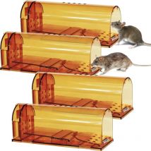 Traps de Souris 4 Pack Souris - Catcher à Souris de Capture en Direct et de libération - Non Kill Petit Snappfalle - Le Petit Rongeur - extérieur