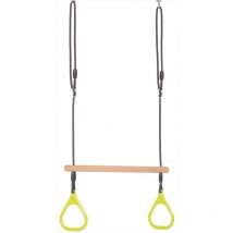 Dice - Trapèze anneaux en plastique vert lemon et corde douce