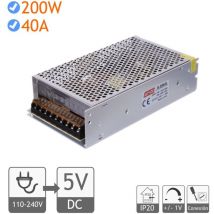 Transformador 220V 5V dc 200W 40A interior - Jandei