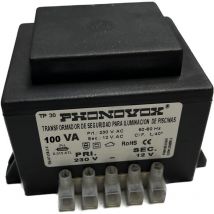 Trasformatore da piscina 100VA 230/12V 50-60Hz - IP-00 - TP31100 Block Phonovox 100W..- 98 x 79 x 74 mm