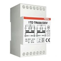 Transformateur Perry 30VA sorties 12-12-24V 3 DIN 1TDTR030/DDV