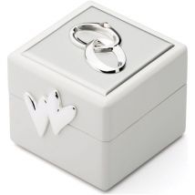 Trauringbox, silberne Hochzeitsbox, elegant, 66 x 60 mm, h. 55 mm. Größe: 66x60x55 mm Artikelnummer: ZV7571261