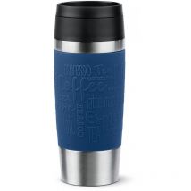Isolierbecher Travel Mug 360 ml – Edelstahl/Silikon – 100% dicht – spülmaschinenfest – dunkelblau – Höhe 20,4 cm