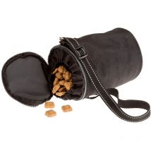 Ferplast - dog treats bag Sachet porte-croquettes à chiens. Deux tailles.. Variante large - Misure: ø 13 x 19 cm - Noir