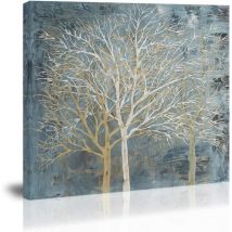 Tree Wall Art Decor Blue White Modern Abstract Canvas Painting Prints Pictures Artwork Home Decor for Kitchen Living Room Dining