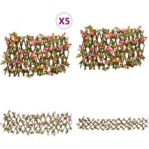 Treillis de lierre artificiel extensible 5 pcs 180x20 cm - Clôture Artificielle - Trellis De Lierre - Écran De Lierre - Intimité Jardin - Décoration