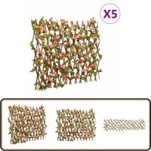 Treillis de lierre artificiel extensible 5 pcs 180x60 cm - Clôture Artificielle - Trellis De Lierre - Écran De Lierre - Intimité Jardin - Decoration
