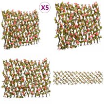 Treillis de lierre artificiel extensible 5 pcs 180x60 cm - Clôture Artificielle - Trellis De Lierre - Écran De Lierre - Intimité Jardin - Decoration